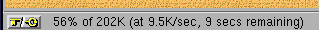 18% of 53K (at 500 bytes/sec, 300 sec
remaining)